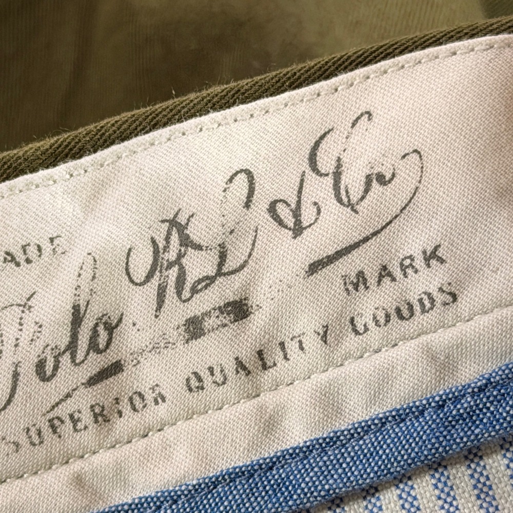 Polo Ralph Lauren Chino Pants Mens 36/30 Olive Green Classic Fit 100% Cotton - Picture 9 of 12